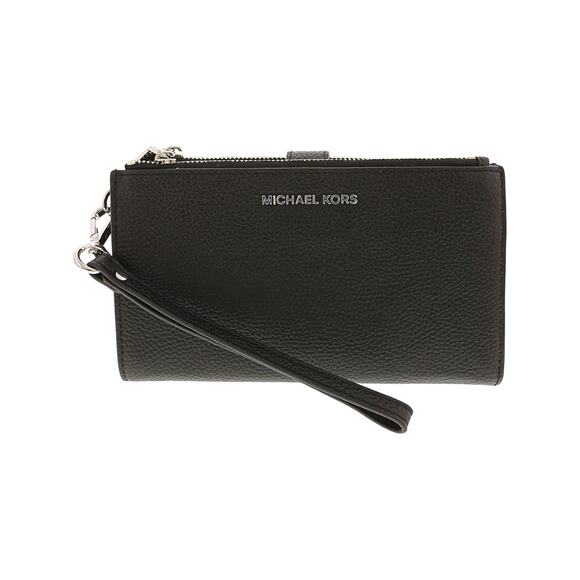 NWT Michael Kors Women Jet Set Double Zip Wristlet,Silver-Tone Hardware/Black-OS - Picture 1 of 1